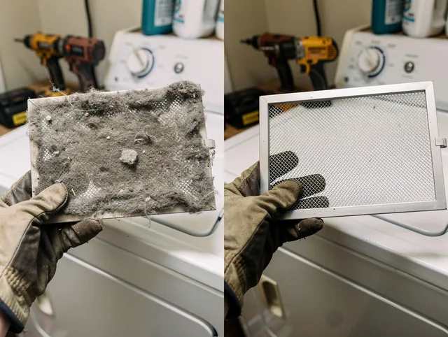 Professional lint trap cleaning by Westlake Dryer Vent Cleaning in Westlake