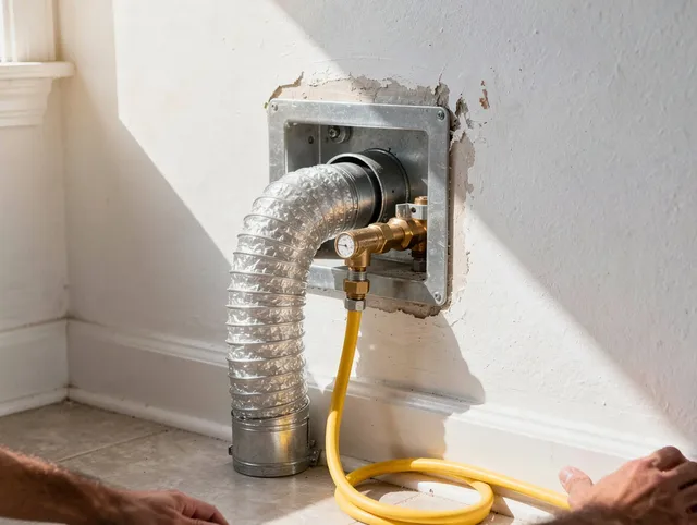 Westlake Dryer Vent Cleaning certified technician performing specialized gas dryer vent cleaning in Westlake